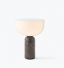 Lampka stołowa nocna półokrągła szary marmur nowoczesna designerska dekoracyjna na komodę 24cm Kizu 21712 New Works